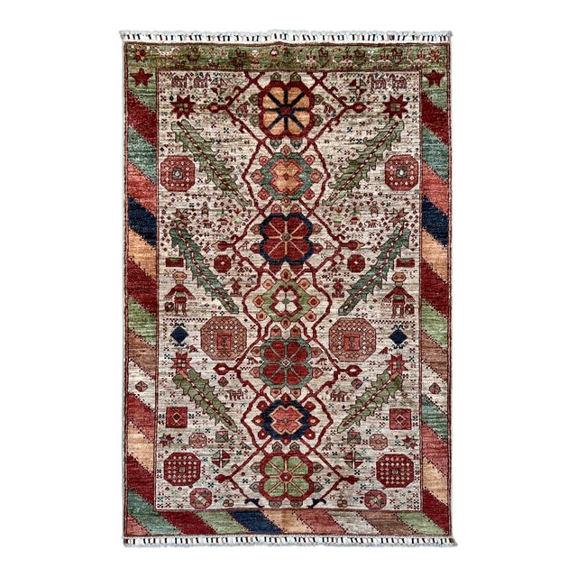 Textile Ivory Mamluk Design Area Rug, 03'11 X 05'11 For Sale - Image 7 of 13