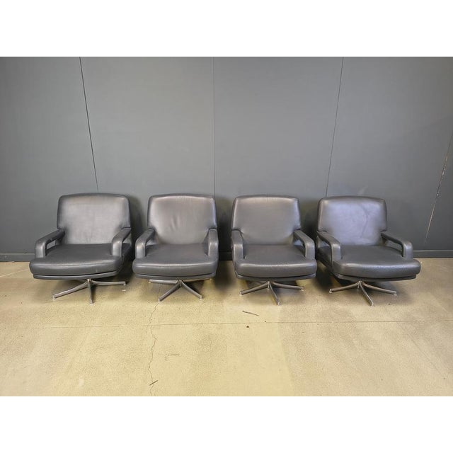 Swivel Chairs attributed to Bernd Munzebrock for Walter Knoll, 1970s, Set of 4 For Sale - Image 12 of 13