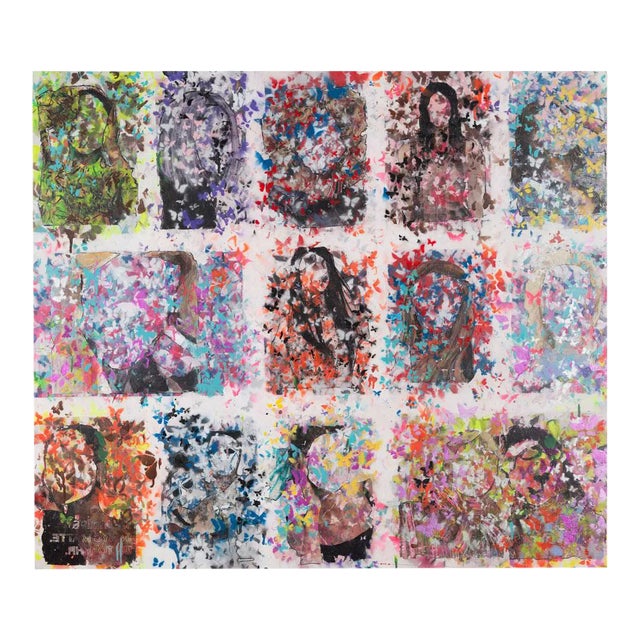 Paige West "Butterfly World" Original Spray-Paint and Acrylic on Aluminum Panel Painting For Sale