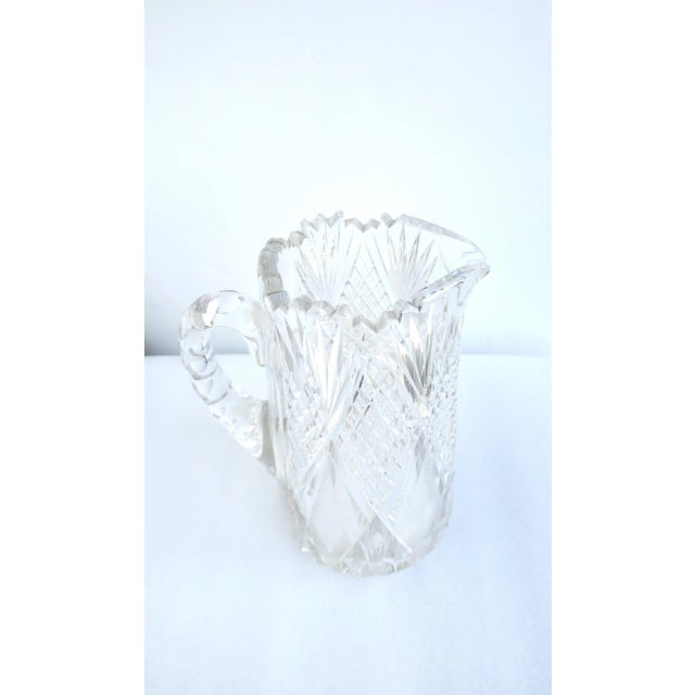 A very beautiful and substantial, American brilliant cut crystal pitcher (or vase), Victorian period, circa early-20th...