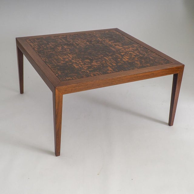 1960s Mid-Century Modern Teak and Copper Coffee Table by Severin Hansen for Haslev Møbelsnedkeri, 1960s For Sale - Image 5 of 14