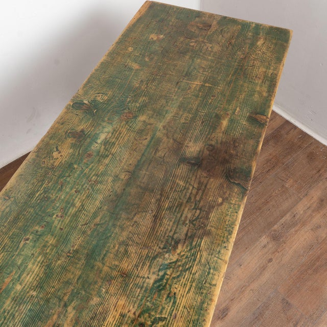 Late 19th Century 19th Century Rustic Original Painted Work Console Table For Sale - Image 5 of 14