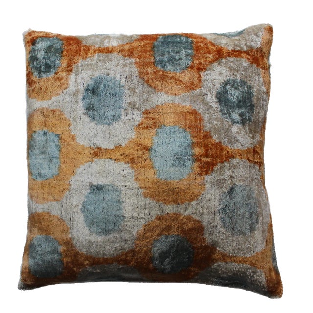 Contemporary Decorative Accent Handmade Ikat Pillow For Sale - Image 10 of 10