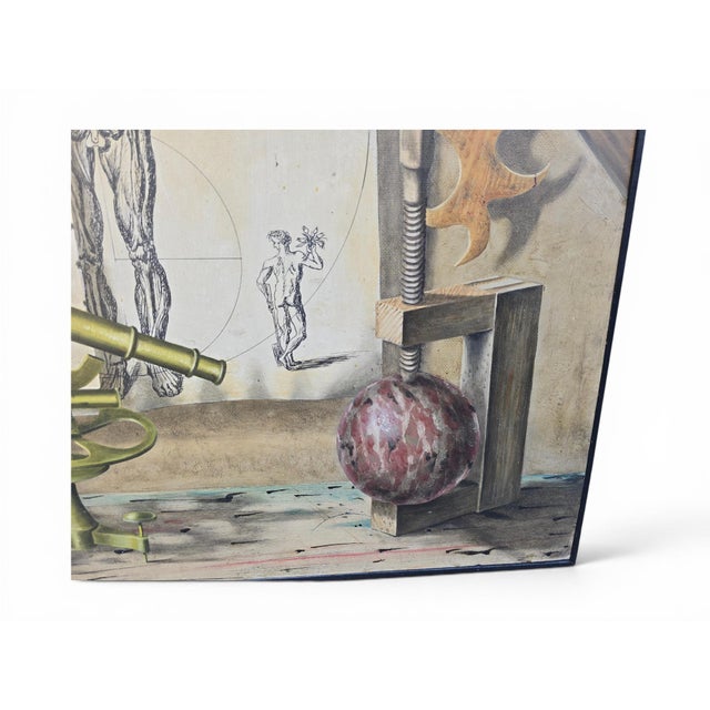 Lucien Mathelin, Figurative Composition, Mid-20th Century, Oil Painting on Panel For Sale - Image 7 of 14