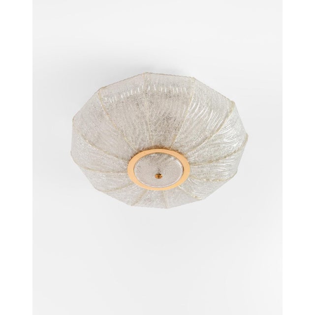 Gold Ceiling Light in Brass and Dew Glass from Barovier and Toso, 1970s For Sale - Image 8 of 8