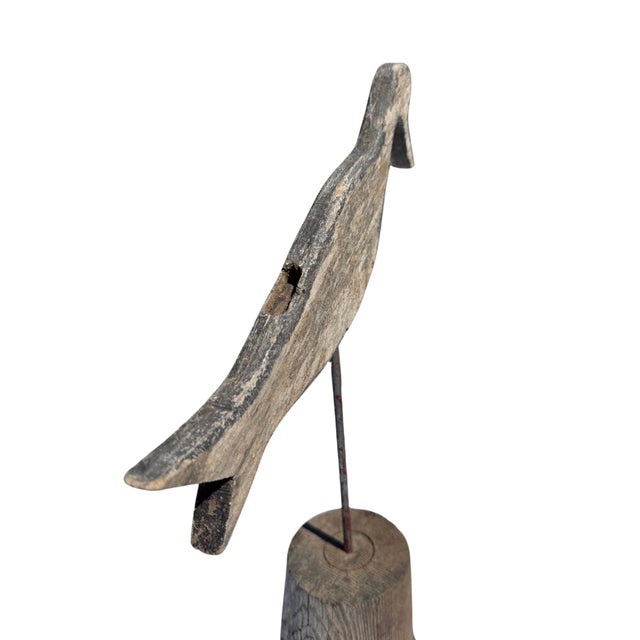 Mid 19th Century 19th Century Wooden Shorebird Silhouette Weathervane, American Folk Art, Ca. 1880–1910 For Sale - Image 5 of 8