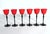 Red 1920s Czech Art Deco Tango Glass Red & Black Cordial Glasses — Set of 6 For Sale - Image 8 of 8