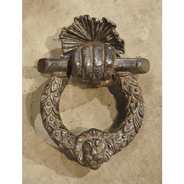 19th Century English Cast Iron Door Knocker, the Wreath of Victory For Sale - Image 11 of 14
