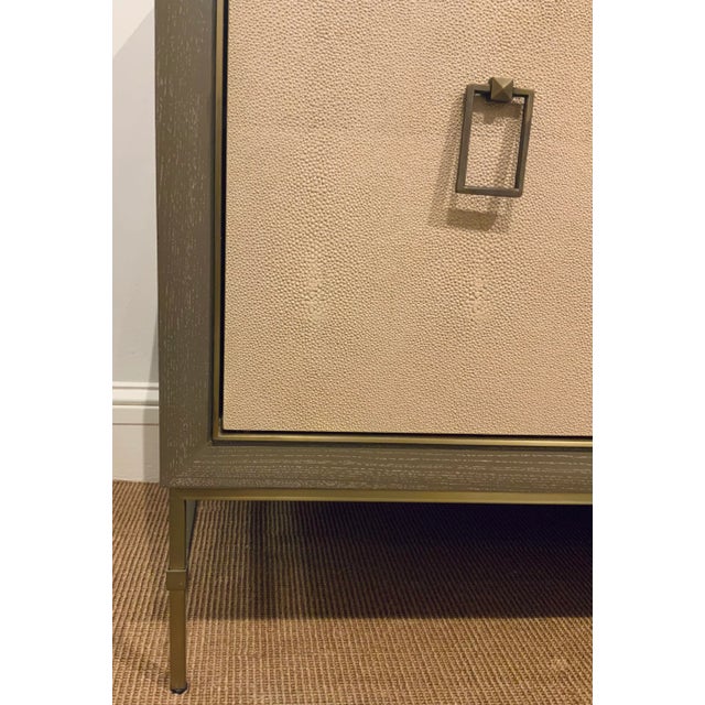 2020s Modern Gray and Cream Shagreen Four Door Credenza For Sale - Image 5 of 8