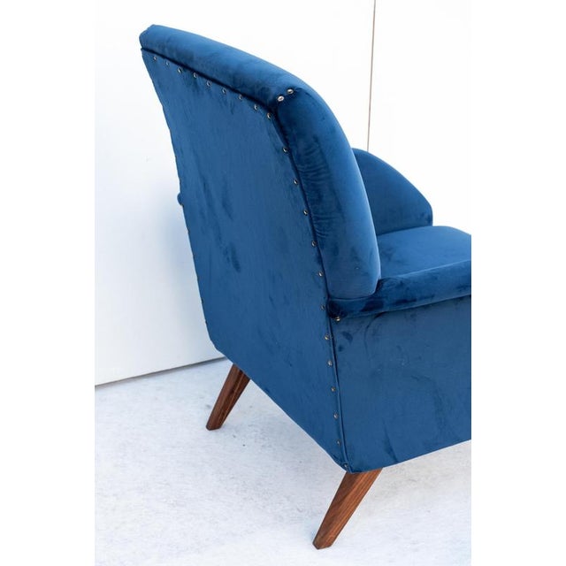 Textile Vintage Velvet Armchair, 1950s For Sale - Image 7 of 11