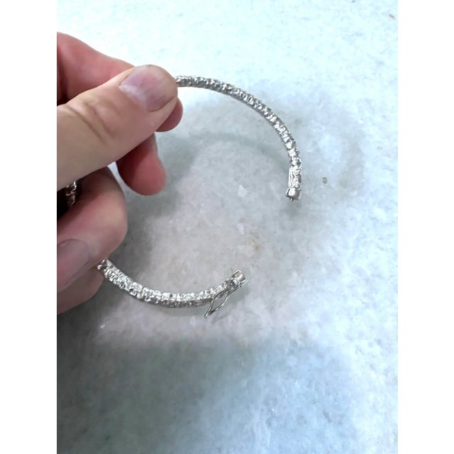 Vintage Sterling Silver Bangle Bracelet For Sale - Image 4 of 4