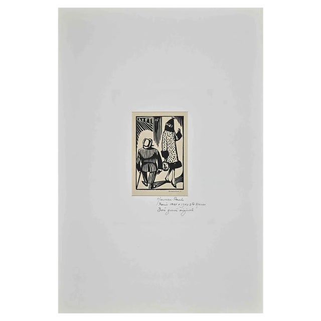 Hermann Paul, Lift, Woodcut, Early 20th Century For Sale