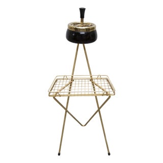 Vintage Tripod Ashtray in Gilded Brass, 1960s For Sale