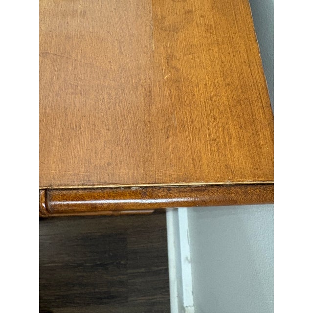 1970s 1970s Henry Link Faux Bamboo and Woven Rattan Sunburst 2 Drawer Nightstand For Sale - Image 5 of 9