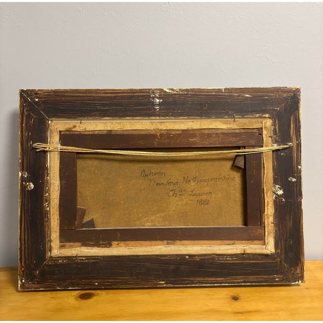 Framed English Landscape Oil on Canvas "Autumn" by Charles Leaver For Sale In Naples, FL - Image 6 of 6