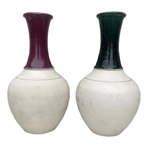 Pair of 19th Century Majolica Vases Choisy Le Roi