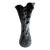 Vintage Murano Style Hand Blown Black White Swirl Art Glass Vase For Sale