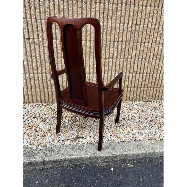 Mid 20th Century Vintage Ming Style Set of Rosewood Dining Table With Leaf and 8 Chairs - Set of 9 For Sale - Image 10 of 12