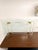 1970s Vintage Art Deco Etched Glass Fireplace Screen With Brass Hardware For Sale - Image 5 of 12