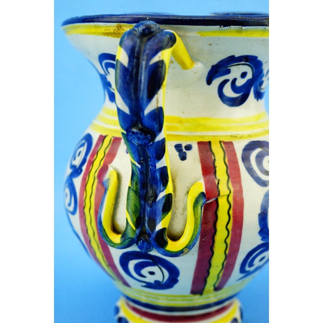 Antique Ceramic Jug Vase with a Two-Headed Eagle, Pesaro, Italy For Sale - Image 18 of 18