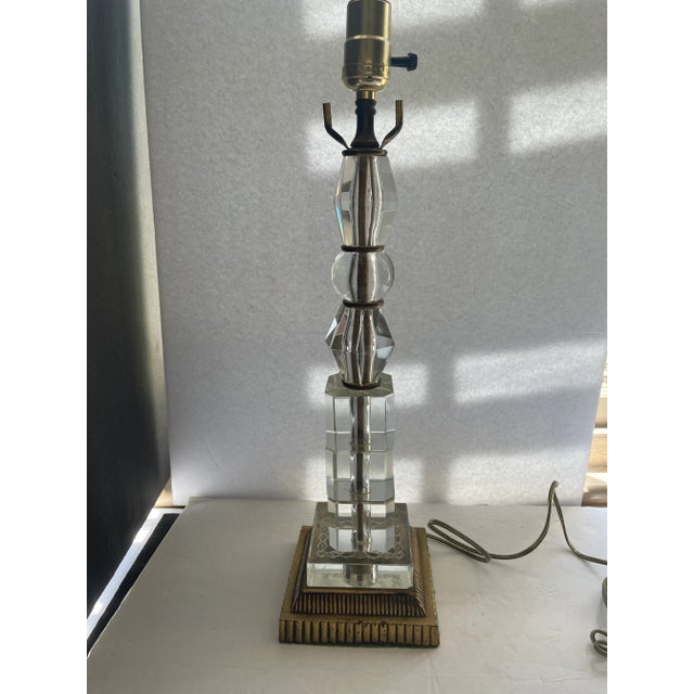 Mid-Century Modern MCM Stacked Glass Table Lamp For Sale - Image 3 of 9