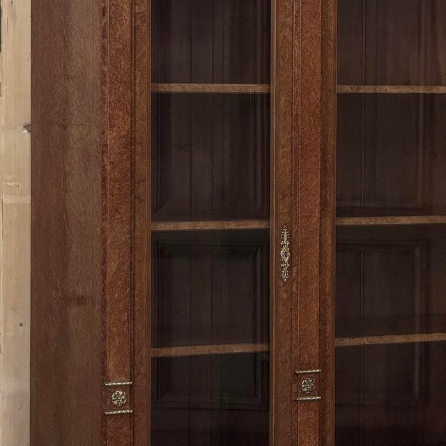Wood 19th Century French Louis XVI Mahogany and Burl Bookcase by Maison Lalande of Paris For Sale - Image 7 of 18