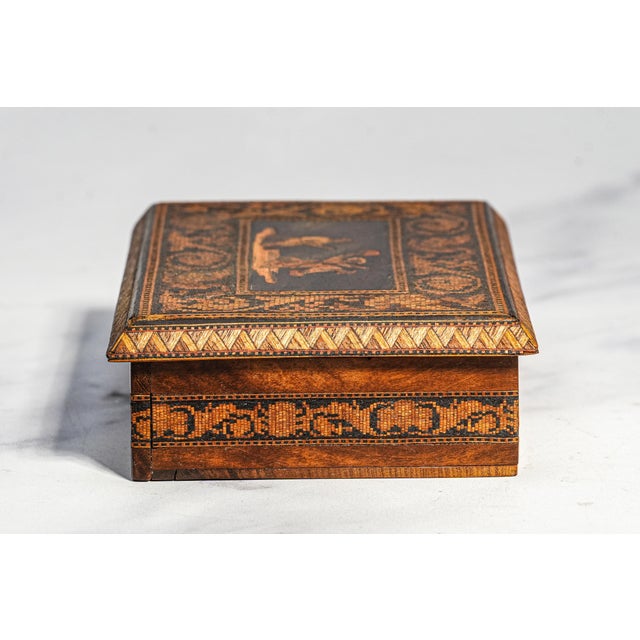Exceptional Antique Grand Tour Marquetry Wood Box Italian Inlaid Victorian Decorative Home Decor For Sale - Image 12 of 13