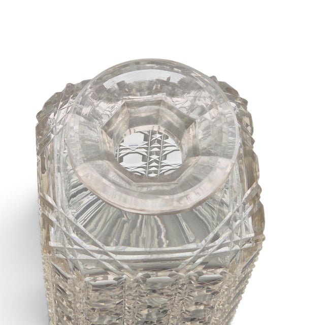 1910s Antique 1890s American Cut Glass Square Decanter - Met Museum Exact Match Twin For Sale - Image 5 of 15