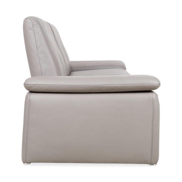Leather Three-Seater Grey Sofa with Manual Function from Koinor For Sale - Image 13 of 16