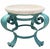 Late 20th Century Vintage Hand-Painted Iron Petite Cocktail Table With Tessellated Travertine Top For Sale - Image 5 of 11