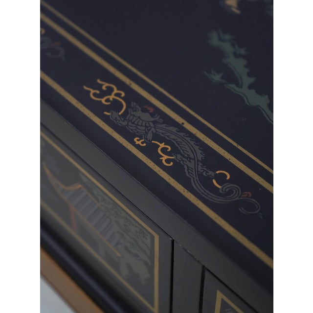 Brown Drexel Chinoiserie Decorated 1 Drawer Console Sofa Table For Sale - Image 8 of 18