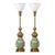 1950s Stiffel Crackle Glaze Ceramic and Brass Moorish Style Table Lamps - a Pair For Sale