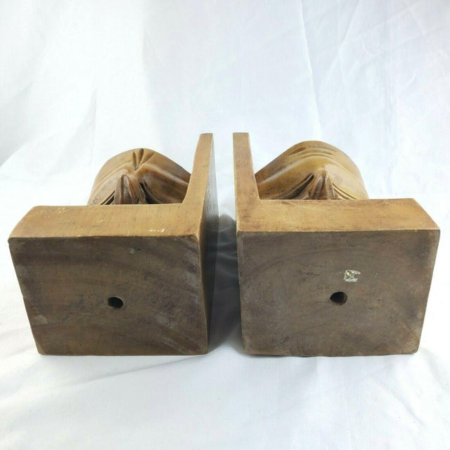 Mid 20th Century Theater Comedy Tragedy Teak Wood Bookends - a Pair For Sale In Las Vegas - Image 6 of 9