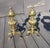 1950s Vintage Ornate Cast Brass Fireplace Andirons 1950s For Sale - Image 5 of 18