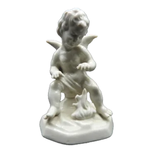 Antique Ernest Bohne Dresden Putti Cherub Angel Hard Paste Porcelain Figurine