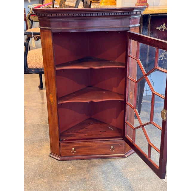 Mid 18th Century George II Mahogany Hanging Corner Cupboard For Sale - Image 10 of 13