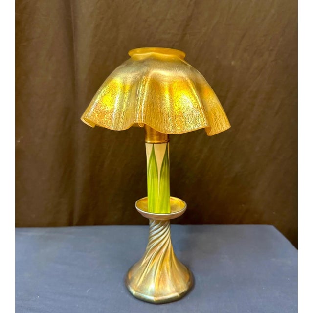 Art Nouveau Early 20th Century Tiffany Studios Candlestick Lamp For Sale - Image 3 of 10