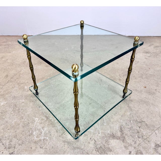 Mid 20th Century Mid 20th Century Brass & Glass End / Side Table Attributed to Baker Furniture For Sale - Image 5 of 11