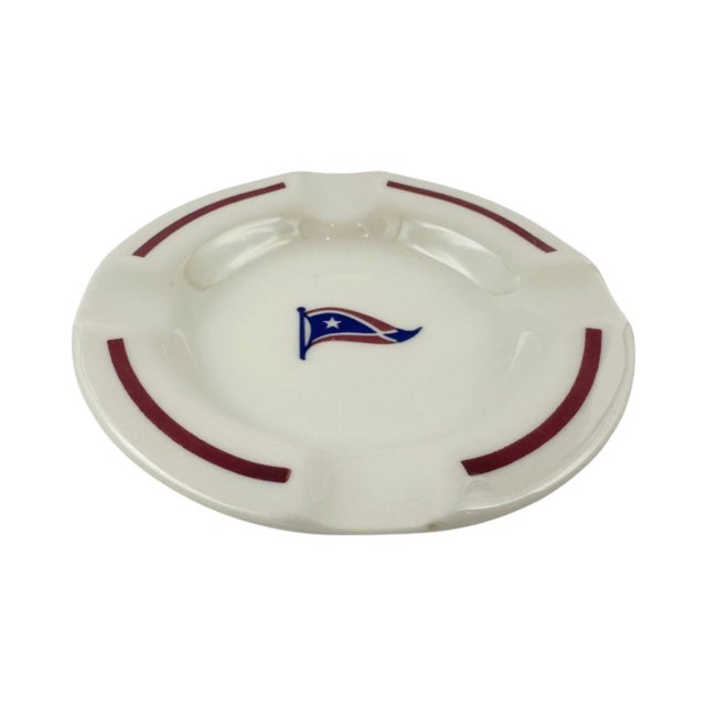 American Vintage Corpus Christi Yacht Club Ceramic Nautical Burgee Ashtray Dish For Sale - Image 3 of 9