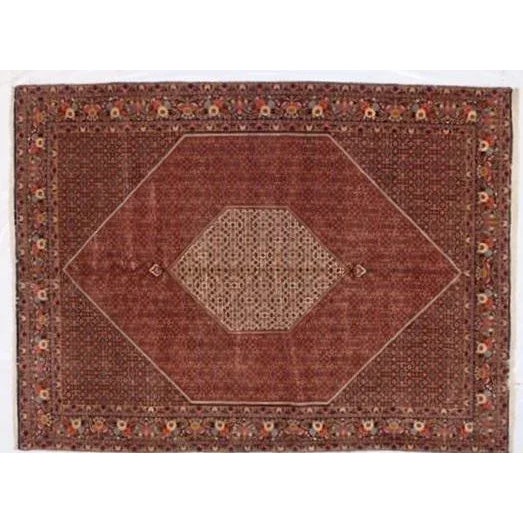 This master piece is a wool pile genuine hand made exceptionally fine Persian Bijar Carpet -Thick pile.