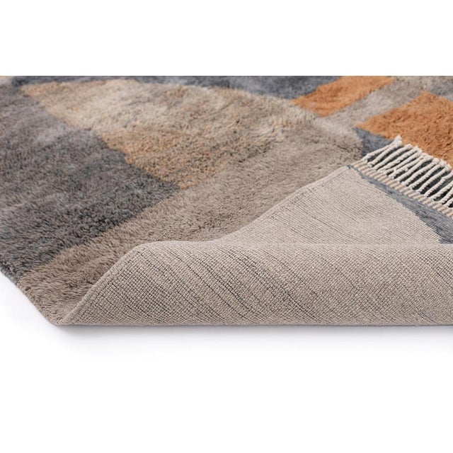 Abstract Sophisticated Abstract Hand-Knotted Wool Rug | 9'7" X 6'7" | One of a Kind For Sale - Image 3 of 9