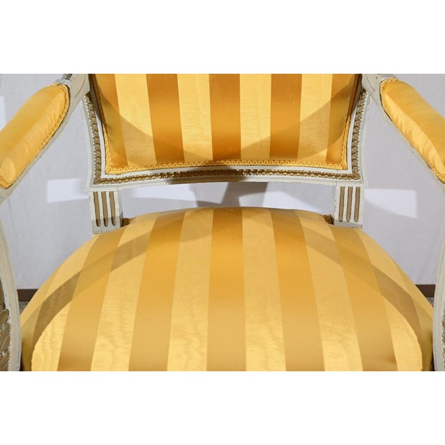 Gray Set of Late 19th Century Louis XVI Style Cabriolet Armchairs For Sale - Image 8 of 18