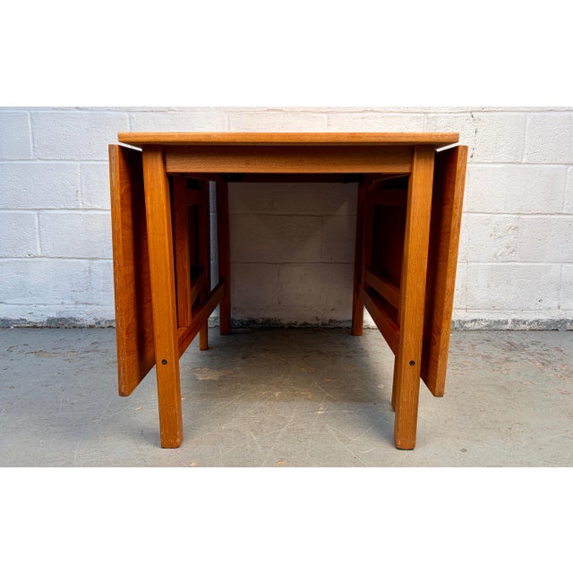 Mid 20th Century Drop-Leaf Solid Teak Dining Table From S. Burchardt Nielsen Danish-German For Sale - Image 9 of 18