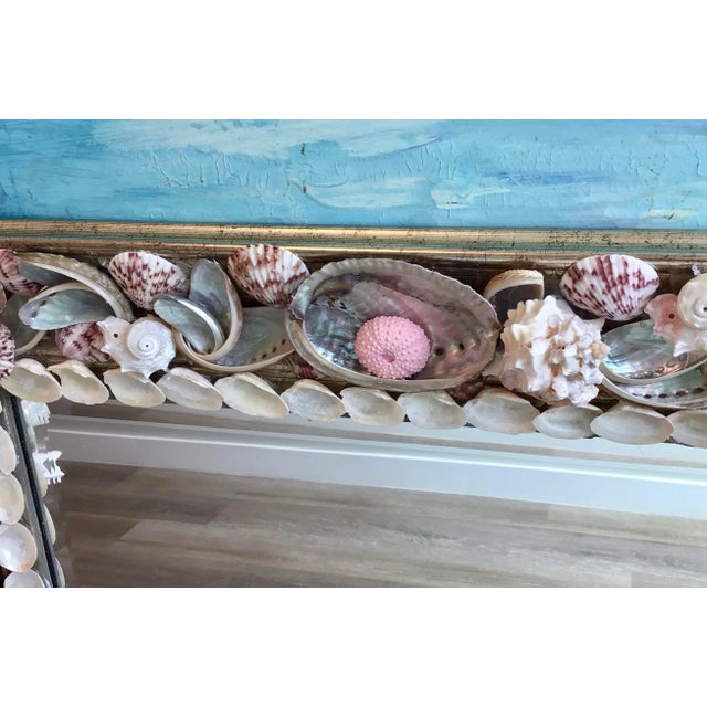 Large Pink Shell Spirals Highlighted by Silver Grey Shells For Sale - Image 10 of 12
