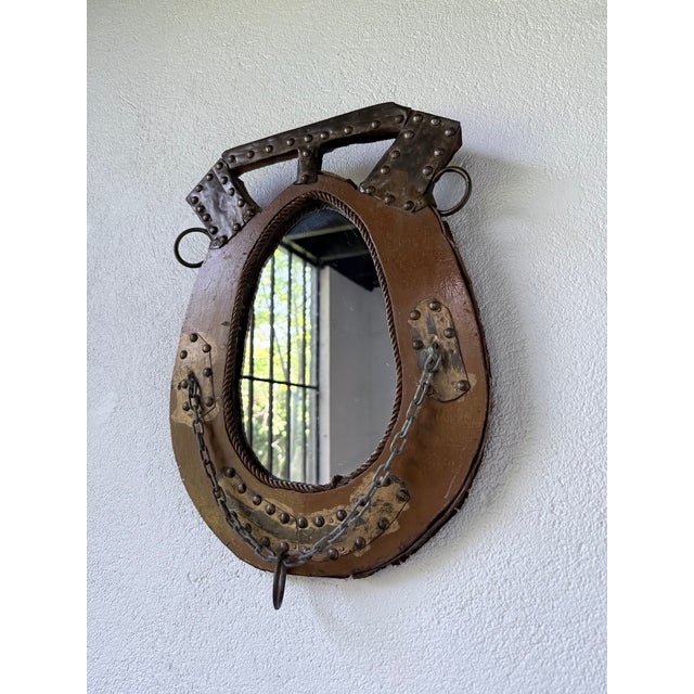 Brutalist Handcrafted Horse Mirror, 1950s For Sale - Image 11 of 18