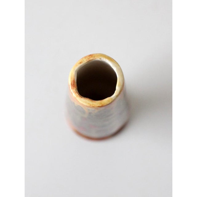 Mid-Century Modern Mid-Century Studio Pottery Bud Vase With Lava Glaze For Sale - Image 3 of 10