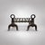 An exceptional quality pair of andirons, these arts and crafts period cast iron chenets are perfect for a cozy fireplace....