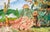American Farm in Autumn With Pumpkins in Watercolor on Heavy Paper by Les Anderson For Sale - Image 3 of 7