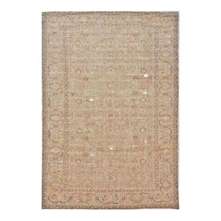 1930s Distressed Persian Malayer Wool 9x13 Beige, Taupe & Black Handmade Area Rug #1140267 For Sale