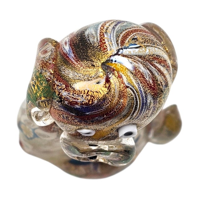 Murano Campanella Millefiori Glass Dog Figurine With Gold Fleck, 4.25" For Sale - Image 12 of 15